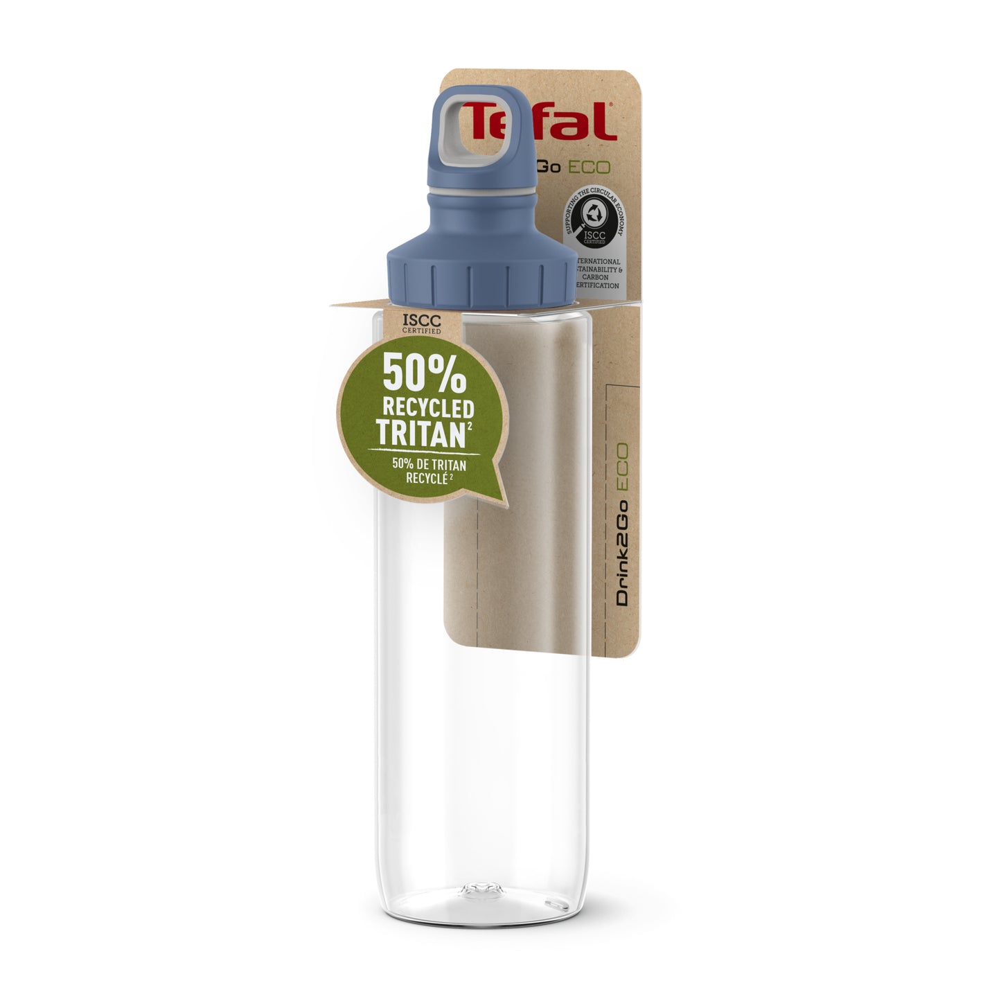 Tefal Drink2Go Eco N3033510 gourde Utilisation quotidienne, Randonnée 700 ml Tritan Bleu, Transparent
