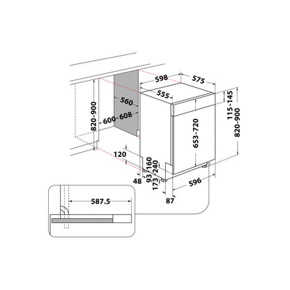Whirlpool WB 6020 P X Semi-intégré 14 couverts E