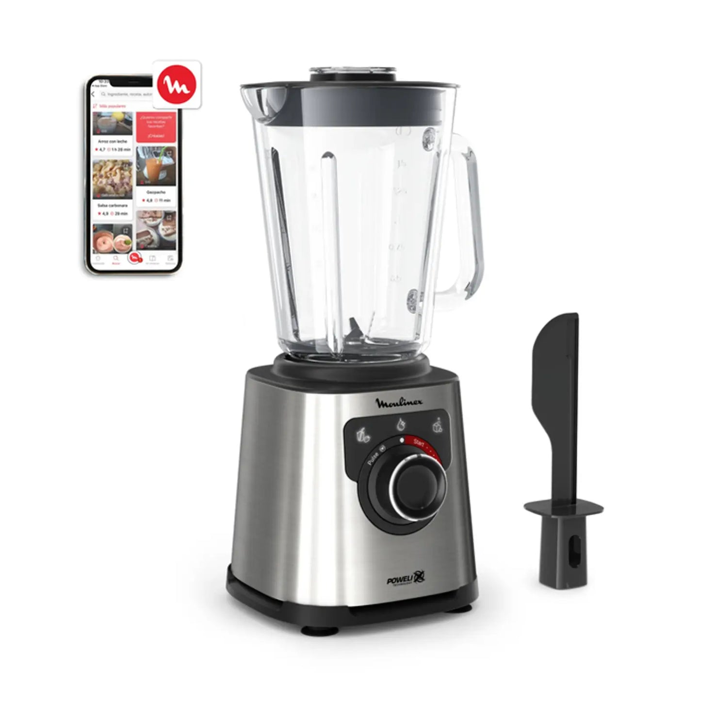 Moulinex LM871D 1,5 L Mélangeur de table 1200 W Acier inoxydable, Gris