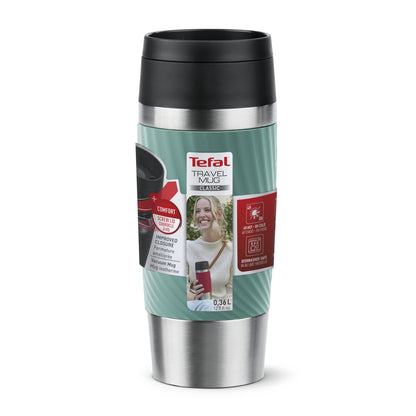 Tefal Travel Mug Classic N2024310 thermos 360 ml Noir, Bleu, Acier inoxydable Acier inoxydable