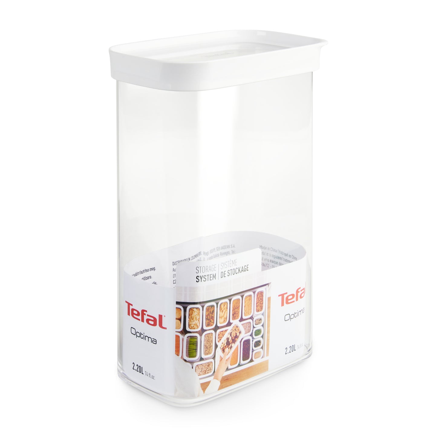 Tefal Optima N1141210 boîte hermétique alimentaire Autres 2,2 L Transparent, Blanc 1 pièce(s)