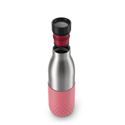 EMSA Bludrop Sleeve N3110800 gourde Fitness, Sports 500 ml Acier inoxydable Corail, Acier inoxydable