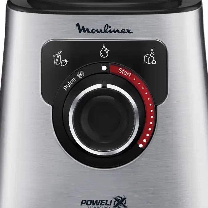 Moulinex LM871D 1,5 L Mélangeur de table 1200 W Acier inoxydable, Gris