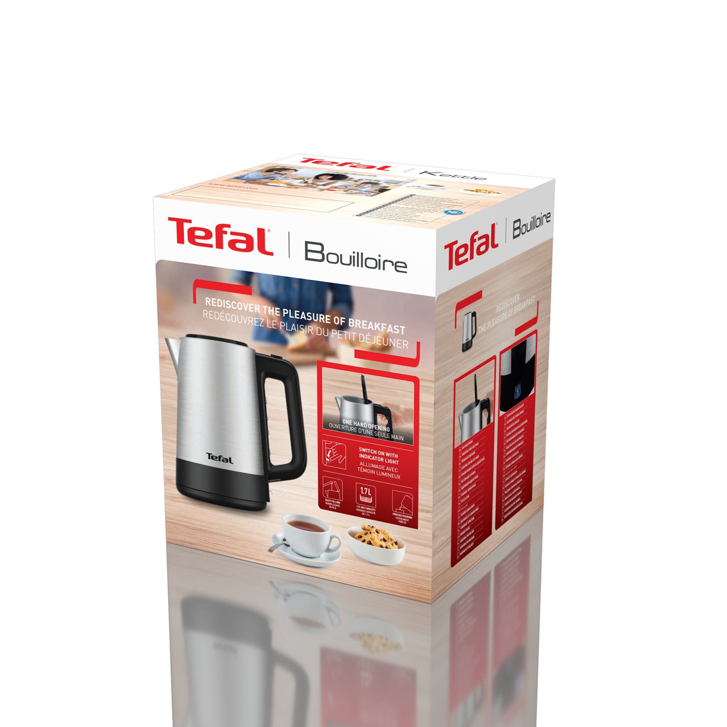 Tefal Equinox BI520D bouilloire 1,7 L 2200 W Noir, Acier inoxydable
