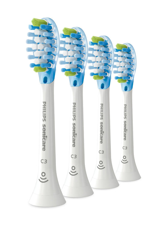 Philips Sonicare C3 Premium Plaque Defence HX9044/17 Lot de 4 + blanc + têtes de brosse soniques